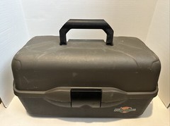 Flambeau Tackle XL 3-Tray Tackle Box, Black/Dark Gray loaded with tackle