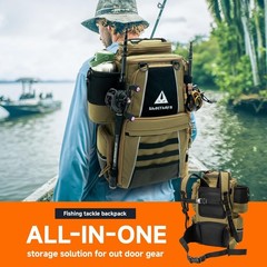 Versatile Outdoor Fishing Backpack with Adjustable Straps & 4 Tackle Boxes