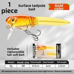 Tadpole Shape Floating Bait 8.5cm for Bass Trout Pike Crappie Topwater Action
