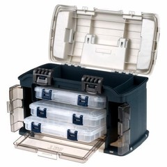 Plano Elite Angled Tackle System 3700, Blue and Silver