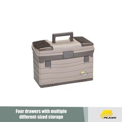 Plano Guide Series 4-Drawer Fishing Tackle Box, Graphite/Sandstone, Model 757004