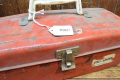 METAL FISHING TACKLE TOOL BOX METAL FRONT LATCH 5 COMPARTMENT HINGED TRAY 6x5x13