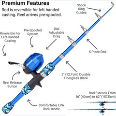 Kids’ Beginner Fishing Pole & Tackle Box Combo