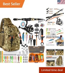 Khaki Camo Waterproof Fishing Backpack – Complete Tools Included – Outdoor Gift