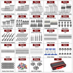 by KastKing 182/265/400pcs Compact Fishing Tackle Kit All-in-One Freshwater