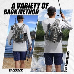 New Piscifun Fishing Backpack with Rod Holder, Lightweight Sling Bag Storge Gear