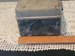 Vtg Green Gray Marblelite Green White Swirl Fishing Tackle Box Full of Lures Et