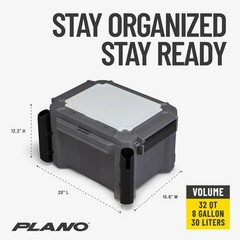 Plano GoNow Freshwater Fish Kit, Waterproof Field Box with Rod Holders, Charcoal