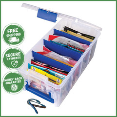 FISHING TACKLE STORAGE BOX Half Satchel Soft Bait Organizer Adjustable Dividers