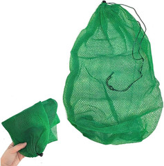 Portable Fishing Net Bag Drawstring Fishing Net Nylon Mesh Fishing Bag Fishin…