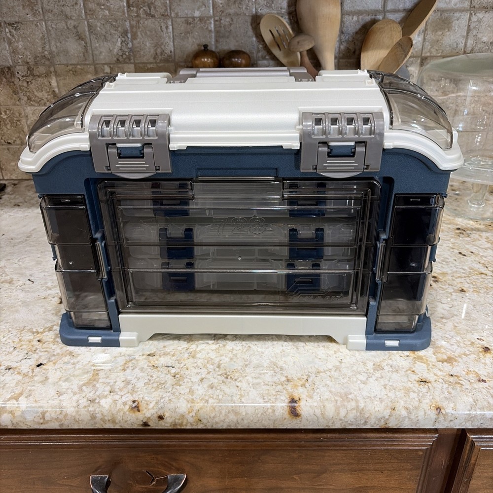 Plano 728 Angled Tackle System Portable Tool Box With Three Utility Boxes