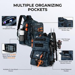 Kastking Baitspace 50L Fishing Tackle Backpack Removable Bait 4 Tackle Boxes2