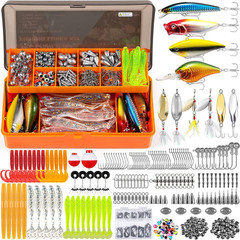 353/404 PCS Fishing Lures, Upgrade Fishing Tackle Box with Tackle Included, Cran