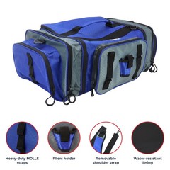 Osage River Elite Tackle Bag, Ripstop Large Soft Sided Bag w/ Tackle Boxes, Ash