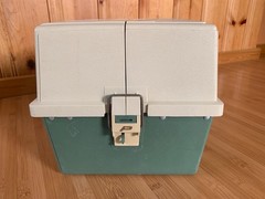 Plano 8606 Tackle Box Vintage Large Green Tan Excellent 6-Tray USA