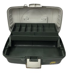 Vintage Plano Model 6102 Fishing Tackle Box 7” X 13” Storage Carrying Case USA