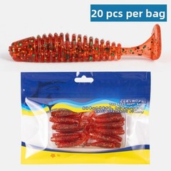 20PCS Deep Thread T Tail Soft Bait 3.5cm 4.5cm Realistic Swimming Motion Lure