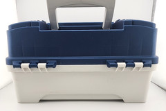Plano 2-Tray Tackle Box with Dual Top Access, Blue Metallic/Off White, Premium