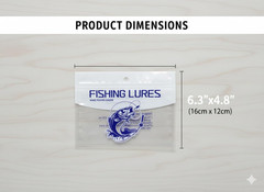 50Pcs Soft Plastic Bait Packaging Bags,Fishing Hook Package Storage Bags, 6″X4″