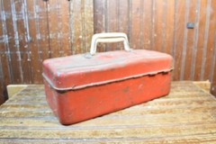 METAL FISHING TACKLE TOOL BOX METAL FRONT LATCH 5 COMPARTMENT HINGED TRAY 6x5x13