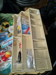 Vintage 8606 Plano 2 Side 6 Tray Locking Tackle Older baits, lures, lines, etc.