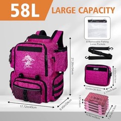 Fishing 900D Oxford Fabric & Insulation D1:bling Pink with 4 Tackle Boxes