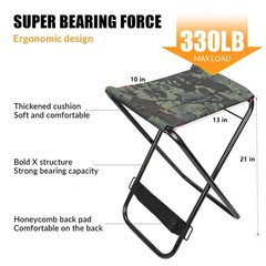 THKFISH Large Capacity Fishing Hunting Backpack Chair with Rod Holder