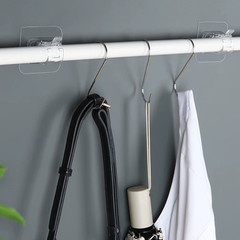 4PCS Curtain Rod Hook Curtain Rod Clamp Retainer No Punch Paste Bracket Telescop