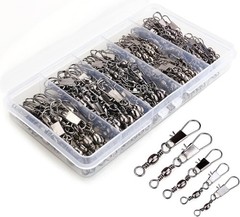 Versatile 200PCS Fishing Barrel Swivels with Quick Connect Snaps – Durable Gear