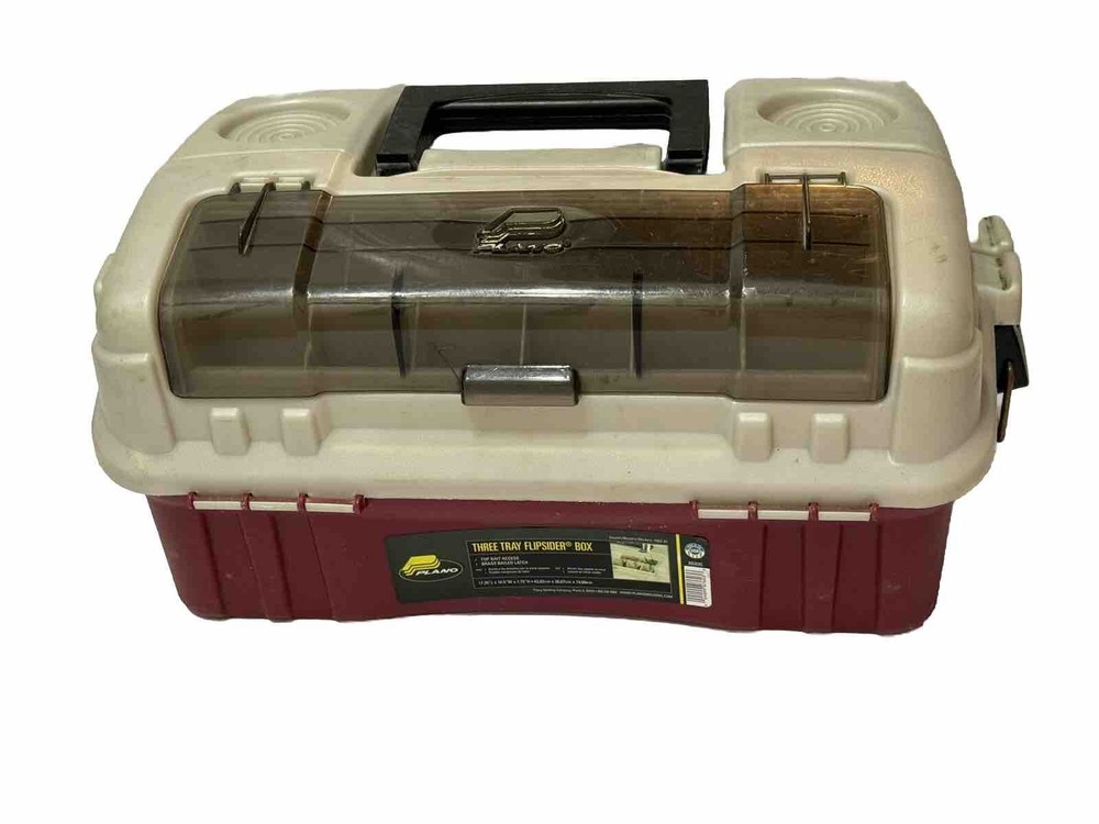 Plano Three Tray Flipsider Box Tackle Fishing 7603-01 Red White