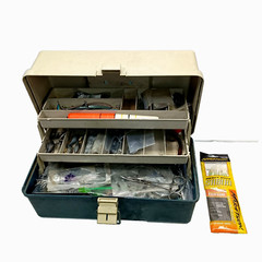 old Plano 4420 3-Tier Fishing Tackle Box Marathon Yakima Bead Strike King Googan