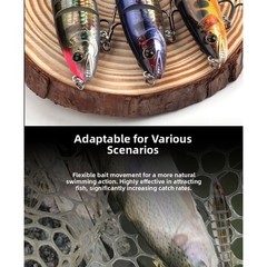 Hard Bass Lure Realistic Swim Bait Abs Plastic Construction For Bass Fishing