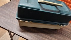 Vintage PLANO Systems 6803 Three 3 Tray Tackle Box Green
