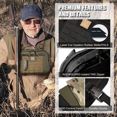 VOTAGOO HUNTING Tactical Chest Rig Bag, 3L Utility Hypalon Molle Chest Rig