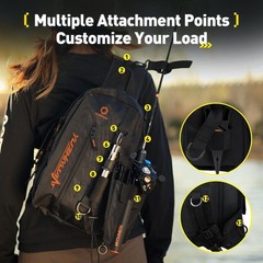 Fishing Sling Bag with Rod Strap, Small Fishing Bag Portable & Lightweight, F…