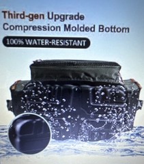 MoiShow Tackle Bag Water-Resistant Polyester 5-Pocket Gray/Brown 20 in
