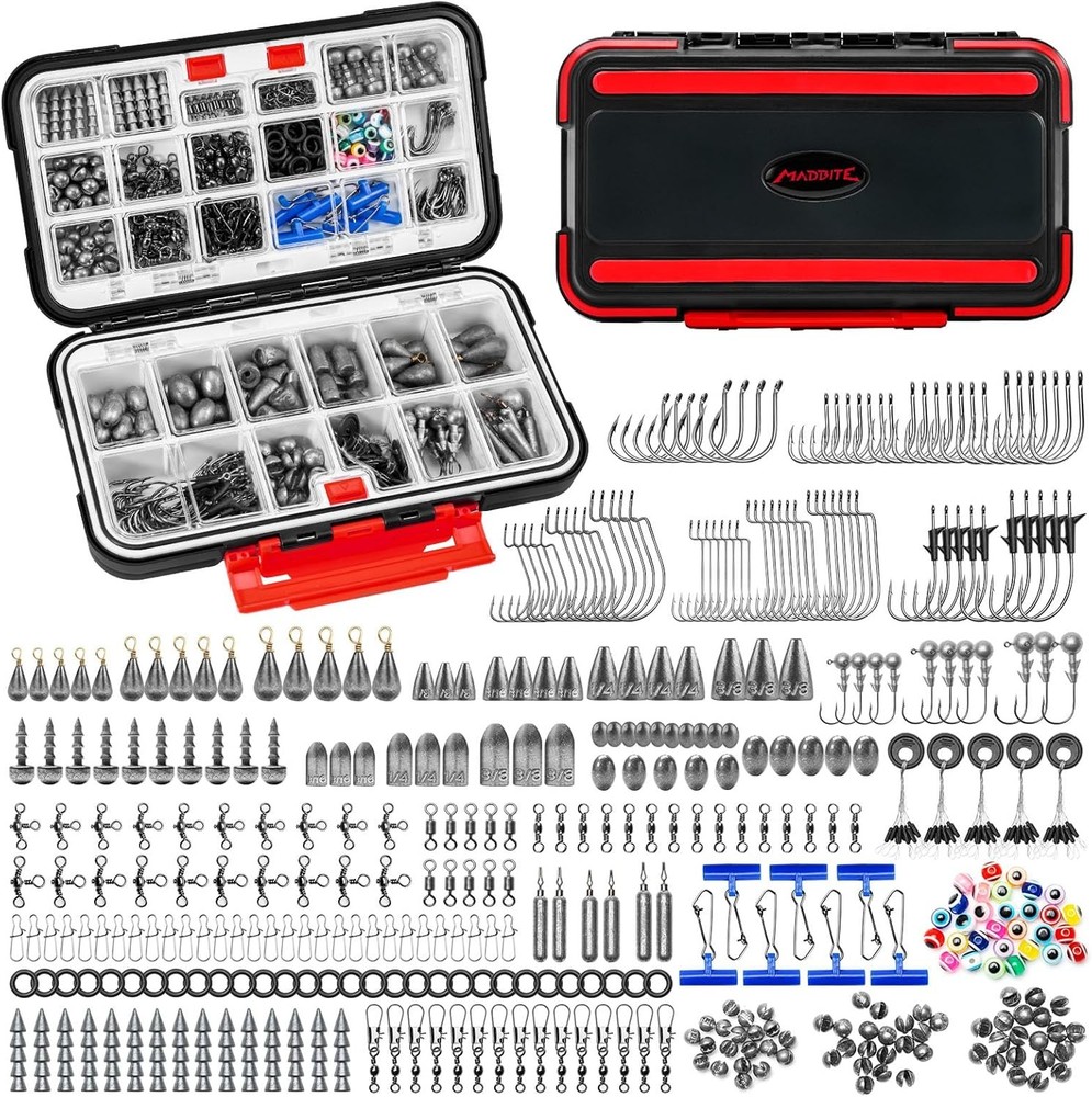 by KastKing 182/265/400pcs Compact Fishing Tackle Kit All-in-One Freshwater