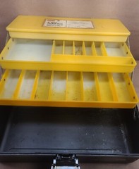 VINTAGE 3 Tray TED WILLIAMS FISHING TACKLE BOX 34452 14″×7″×7 1/2″ Good Cond.