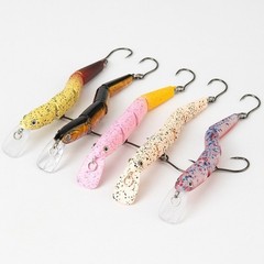 Wobble Minnow Artificial Lure 8.5cm 4 Section with Rattle Beads for Bass
