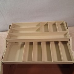 Vintage Plano Molding Co Model 2200 2 Tray Fishing Tackle Box Brown Made In USA