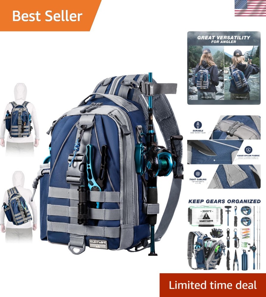 Fishing Backpack with 5 Pockets, Tackle Boxes & Multi-Use Design – Get Organized