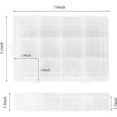 Small Fishing Tackle Box, 12 Clear Plastic Parts Organizer with Adjustable