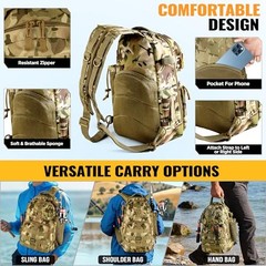 Fishing Gear,Fishing Backpack with Khaki Camo Backpack With Fishing Net