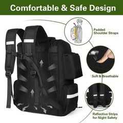 Waterproof Large Fishing Backpack 45L with Rod Holders & Tackle Box Storage