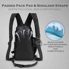 Ghost Thorn Fishing Back Pack Tackle Sling Bag with Rod Holder