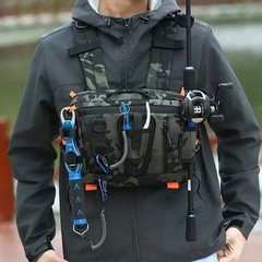 1pcs Multifunctional Outdoor Fishing Backpack, Chest Bag and Waist Bag