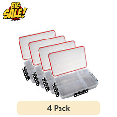 4 Pack Plano Waterproof StowAway Tackle Box Fishing Lure Organizer Clear