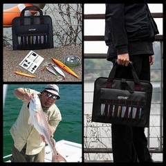 Fishing Jig Bag 34 Mesh Pocket Detachable Lure Storage Bag Water-resistant 600D