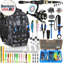 Fishing Backpack with Fishing Rod and Reel Combos Tackle Boxes, Waterproof Tackl