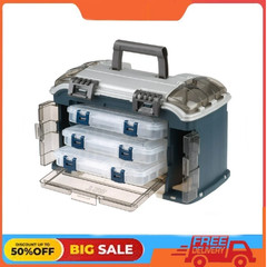 Plano Elite Angled Tackle System 3700, Blue and Silver